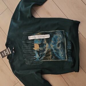 State of Mind Black Colorado Graphic Crewneck Sweater